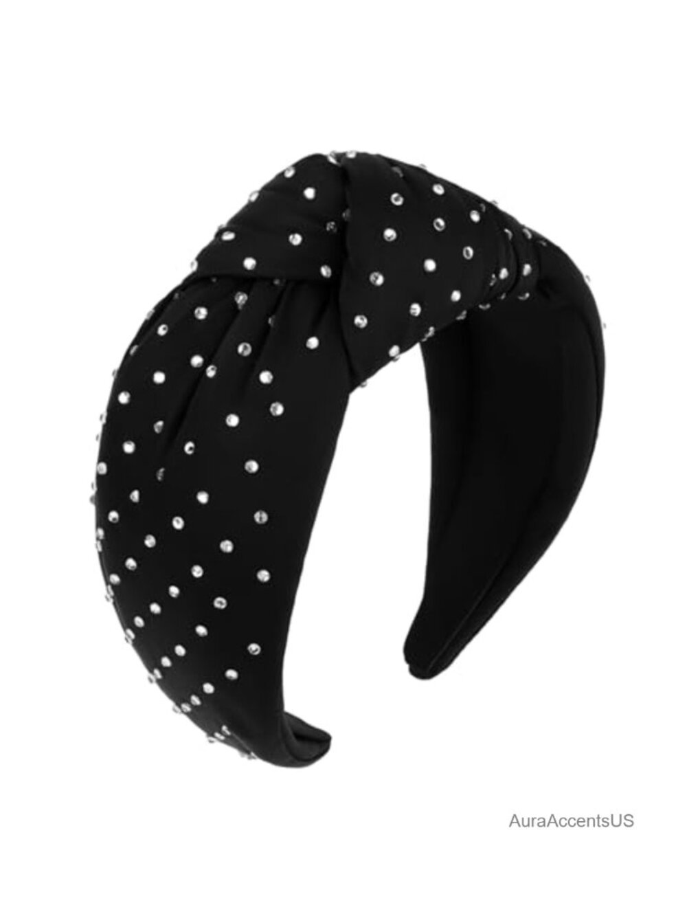 Rhinestone Knotted Headband Sparkly Crystal Embellished Wide Top Knot Hair